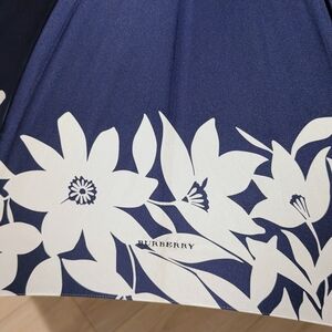Burberry Navy and White Floral Umbrella